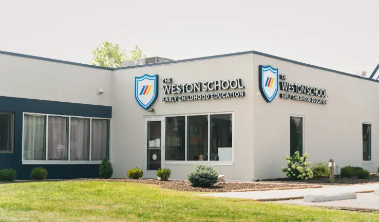 Exterior of The Weston School – Avon in Avon, Indiana, offering preschool and Pre-K programs focused on kindergarten readiness.