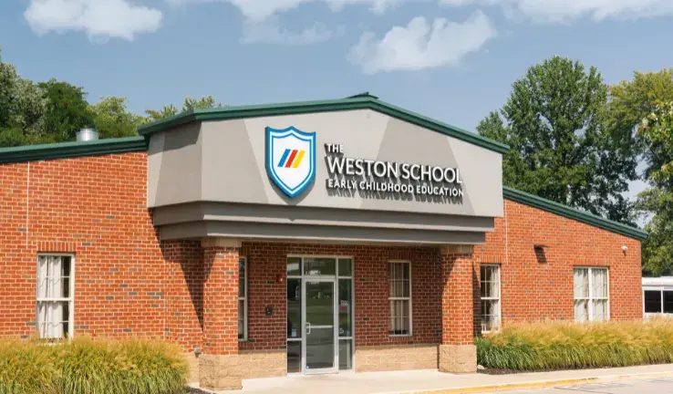 Exterior of The Weston School – Noblesville East in Noblesville, Indiana, offering preschool and Pre-K programs focused on kindergarten readiness.