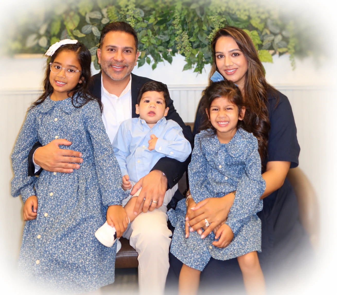 Omar Khan with his wife and three children, the next generation of The Weston School family, 2026